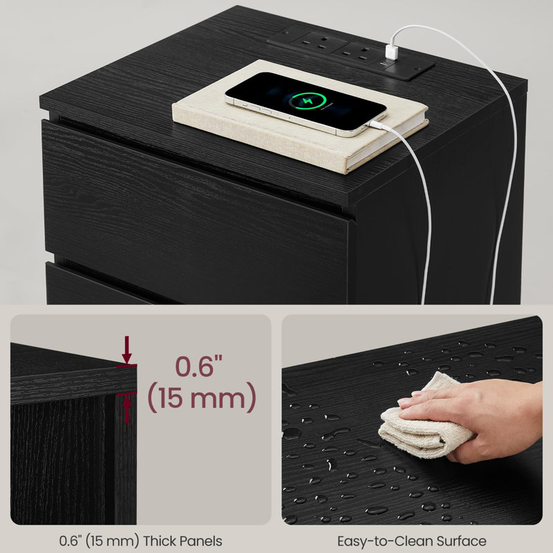 Belayneh 40cm W Bedside Table
