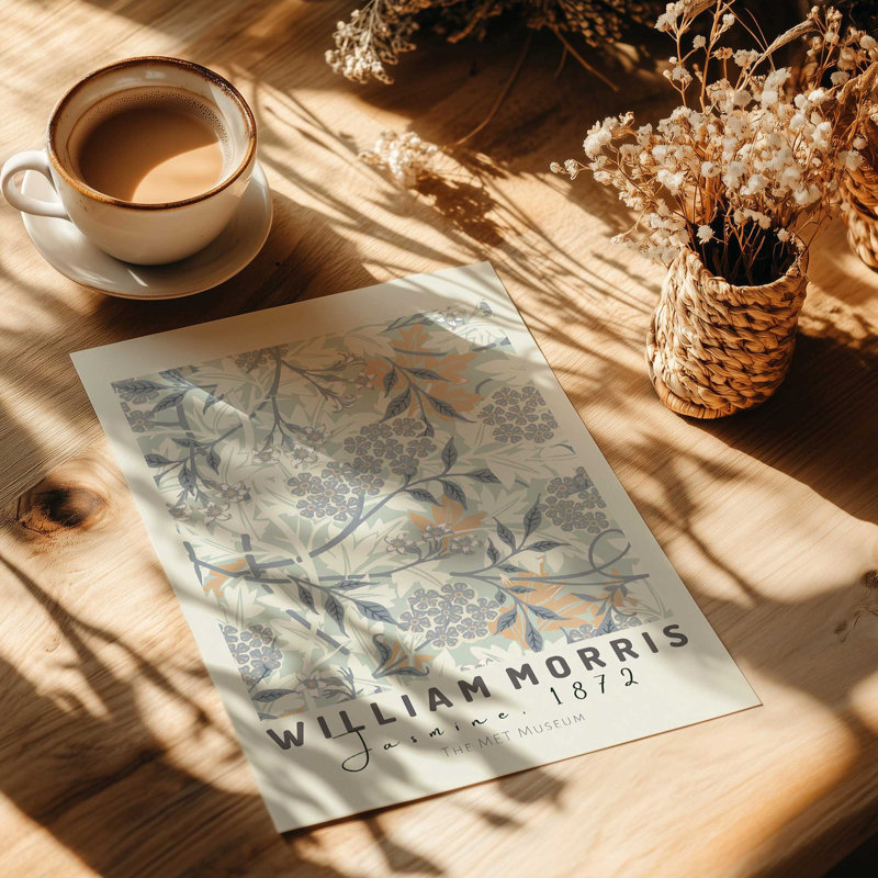 «Beige Jasmine» par William Morris, reproduction, Sans cadre, papier, H 16 po x l 12 po