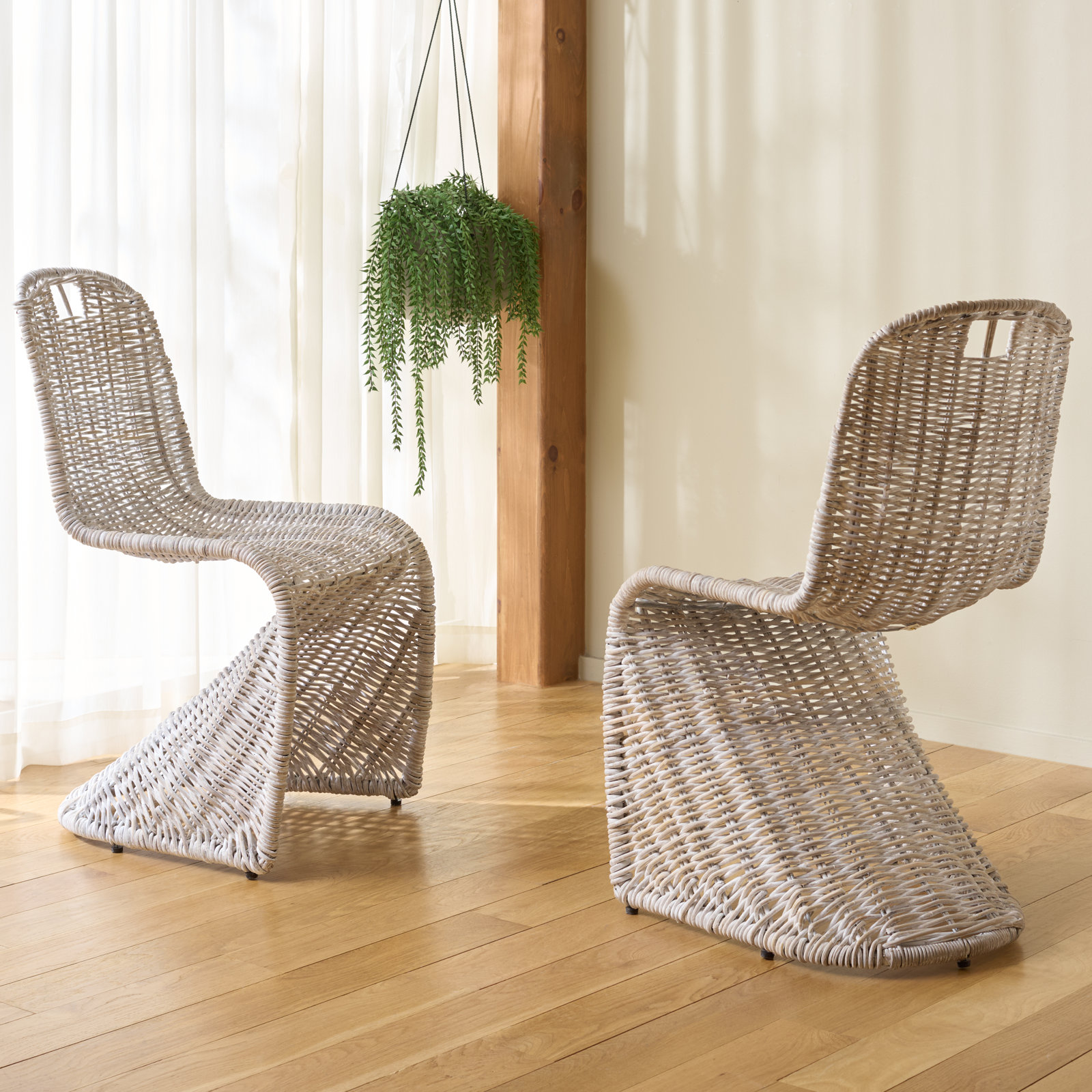 Ziaa Patio Dining Chair, White Washed