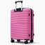 Ensemble de valises de voyage en PP de qualité supérieure, ensemble de valises à verrou TSA 3 pièces avec des tailles de 20, 24 et 28 pouces avec roues pivotantes à 360 °, rose