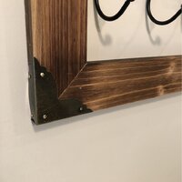 4D Concepts Wall Organizer/Brown Fir Wood and Black Metal