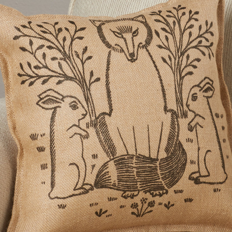 Green and Black Linen Lumbar Throw Pillow