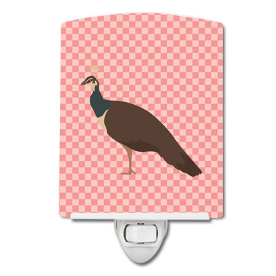 Éclairage de nuit en céramique peahen paon check Indian