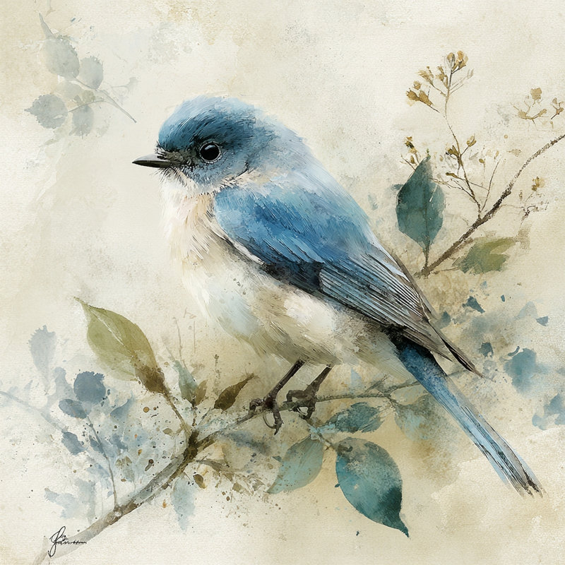 Garden Pause - perché sur un oiseau bleu