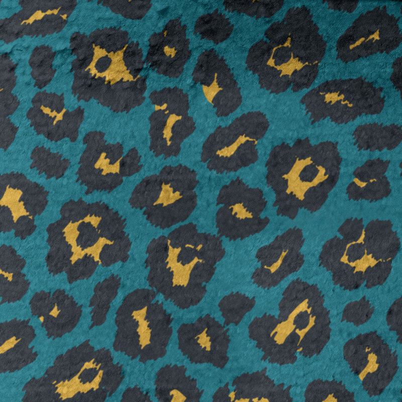 Serviette de plage Davlin, Microfibre, Bleu sarcelle / or / noir