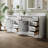 80" W x 35" H Freestanding Bathroom Solid Wood Vanity With White Cultured Marble Countertop And Ceramic Double Sink,White-186306362-186306364