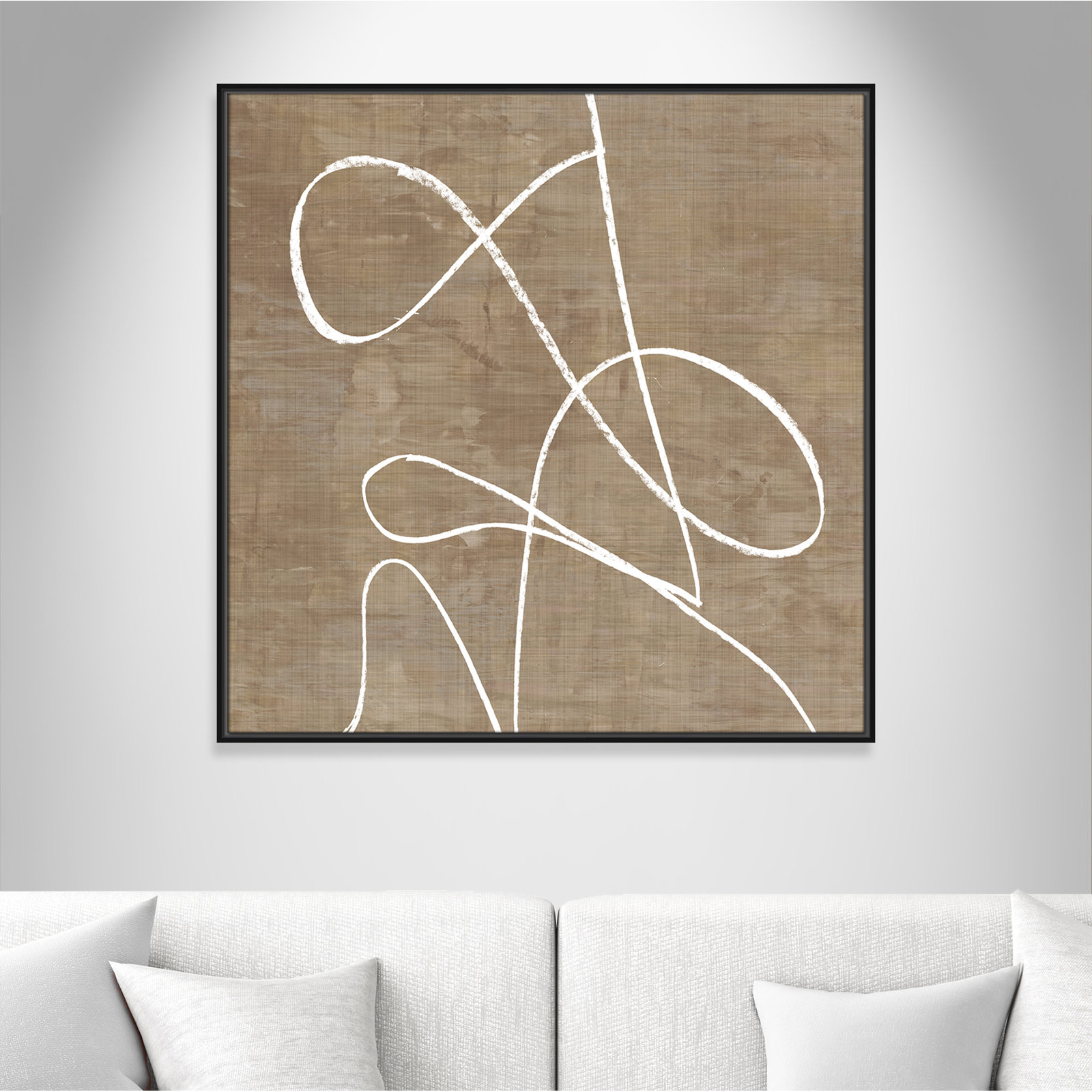 Catana "Swooping Lines" Print, 37.5" H x 37.5" W, Espresso