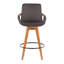 Tabouret de bar moderne Mid-Century avec pivotement à 360 degrés et similicuir confortable