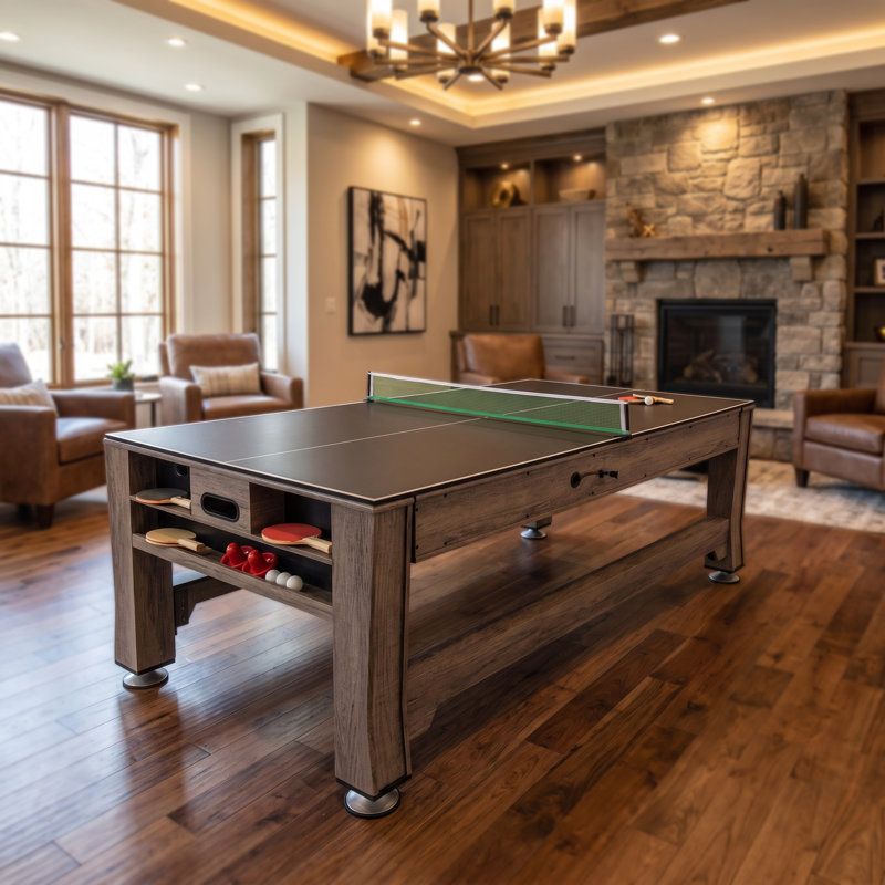 Table de jeu pivotante en bois 3 en 1 de 84 po American Legend