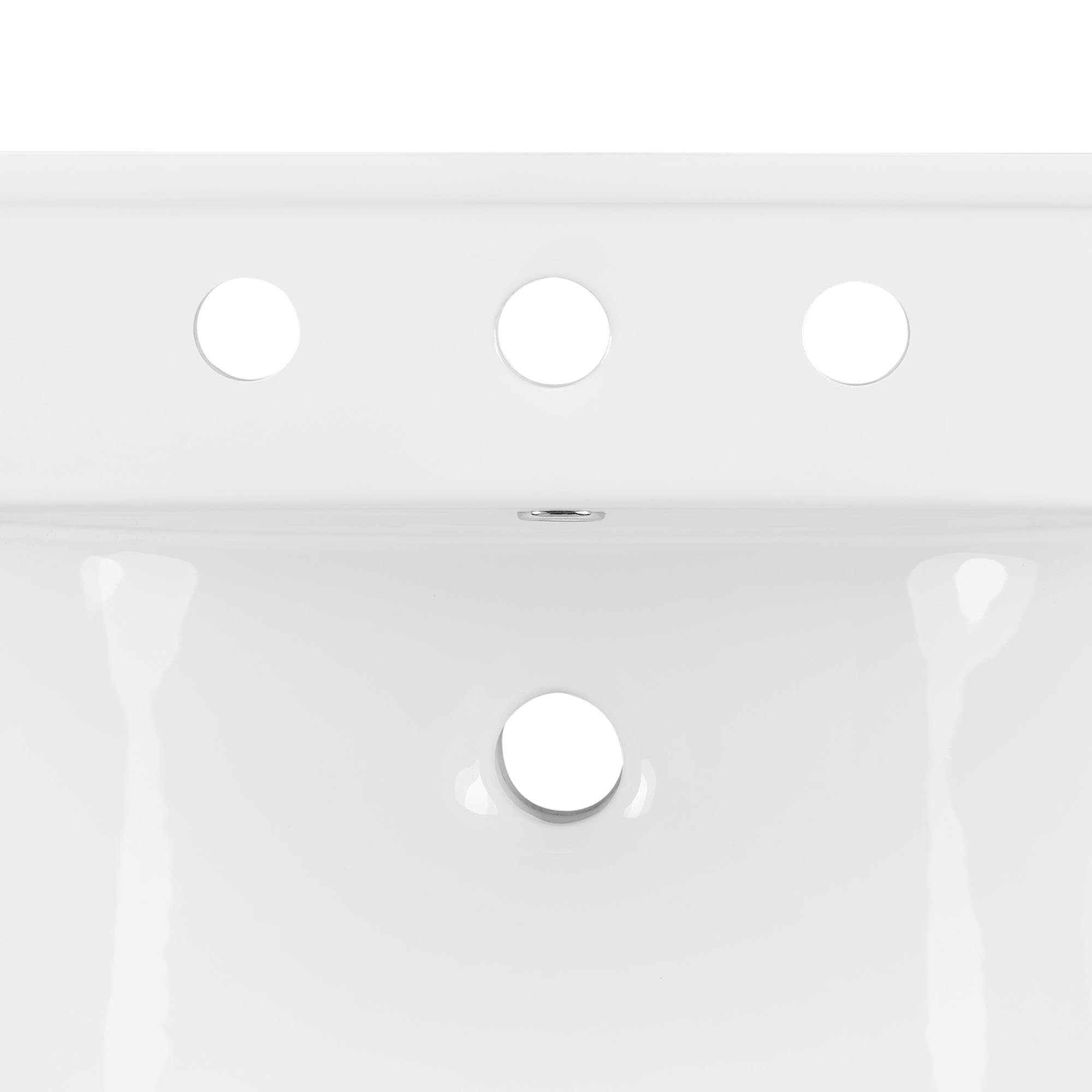 Modway Cayman 24.5'' White Ceramic Rectangular Dropin Bathroom Sink