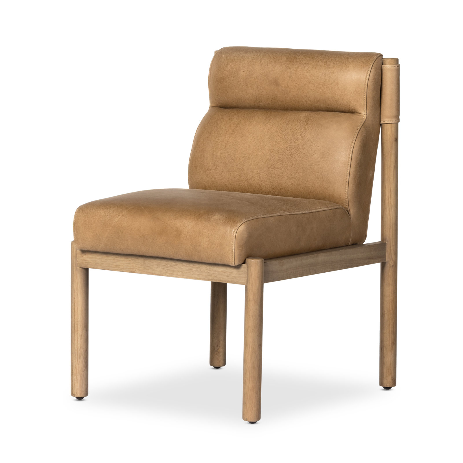 Arbella Upholstered Side Chair in Natural/Ivory, Palermo Drift Genuine Leather