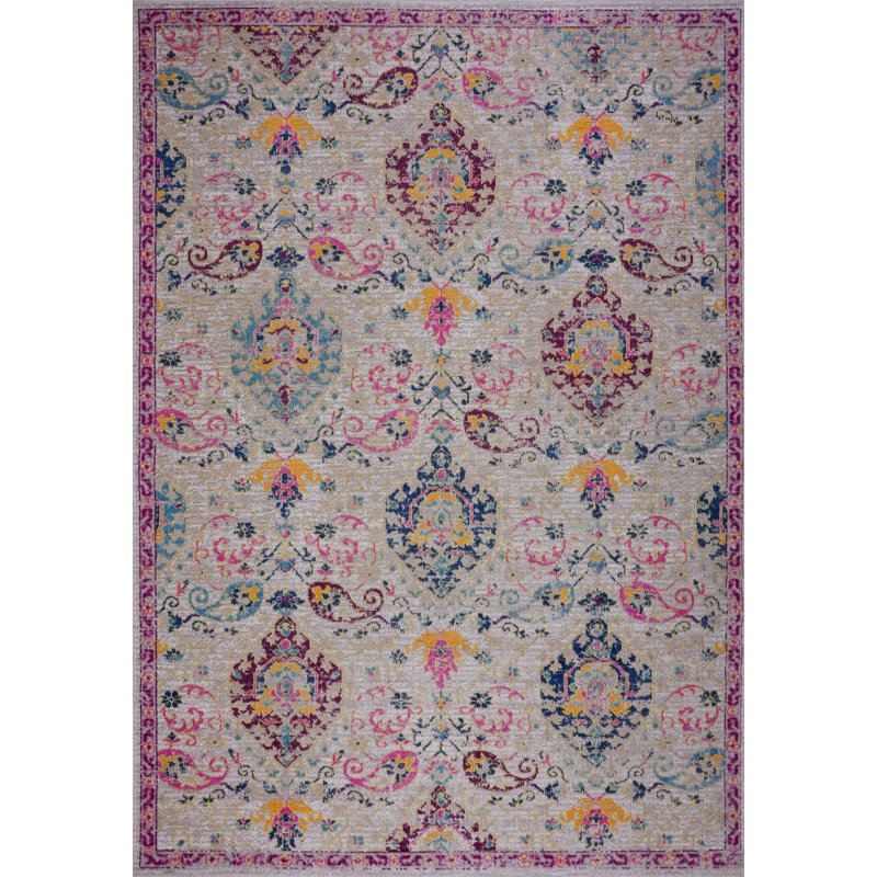 Tapis oriental rose / beige Harrold, Rectangulaire 5 pi 3 po x 7 pi 6 po