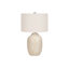 Lampe de table Zui, forme de pot texturé, abat-jour tambour en lin-107417437