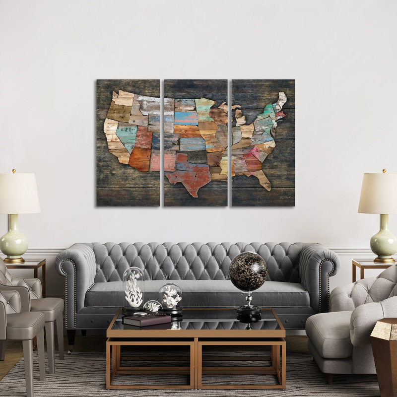 USA Map I by Diego Tirigall - No Frame Gallery-Wrapped Canvas Giclée on Canvas, 101.6cm H x 152.4cm W x 1.91cm D