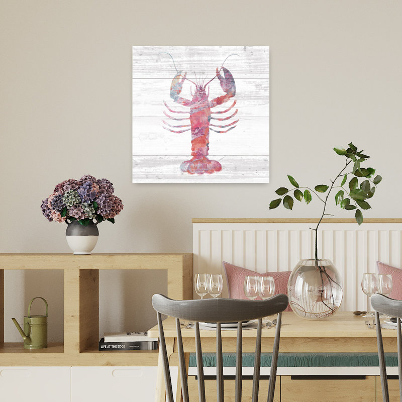 Art côtier de homard Ocean Life II, H 18 po x l 18 po