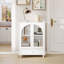 Armoire à porte arquée en verre avec plateau à niveaux et tiroir-134379793