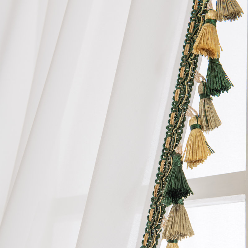 Athena Sheer Pair, Green, 108" H x 45" W 