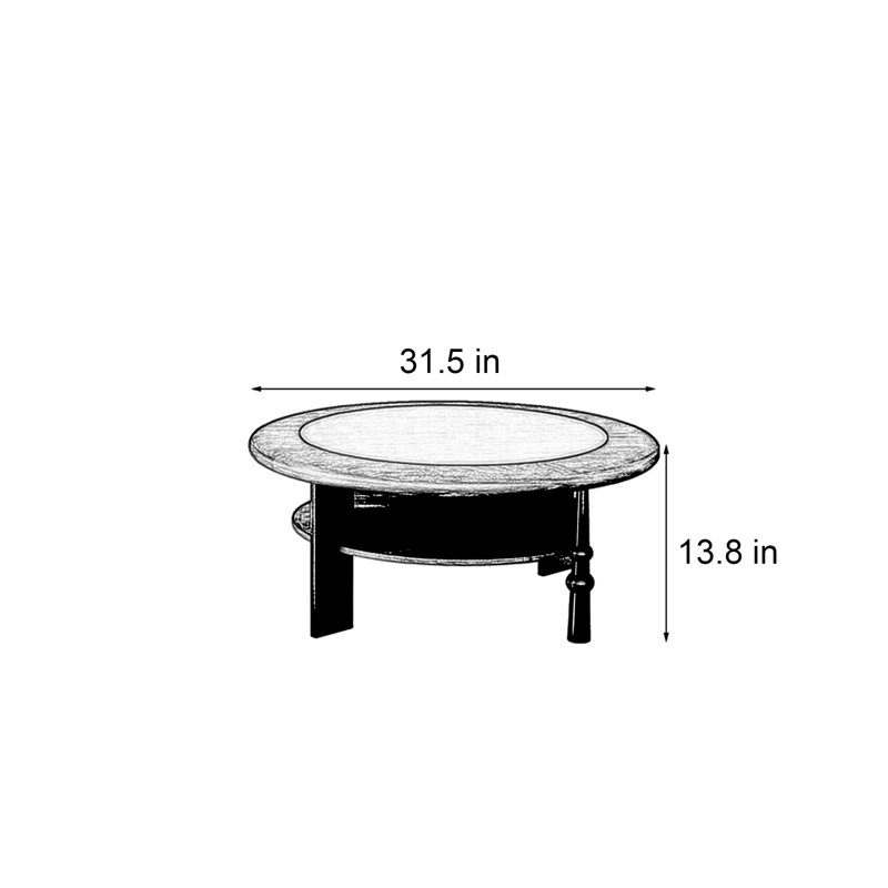 French vintage-style round coffee table