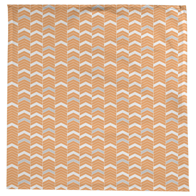 Nappe à chevrons à traits Stephenie, Orange et gris