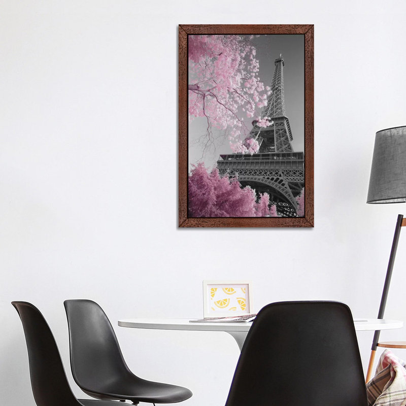 Paris Eiffel Tower XIII by David Clapp - Print on Canvas, 101.6 cm H x 66.04 cm W, Brown Framed