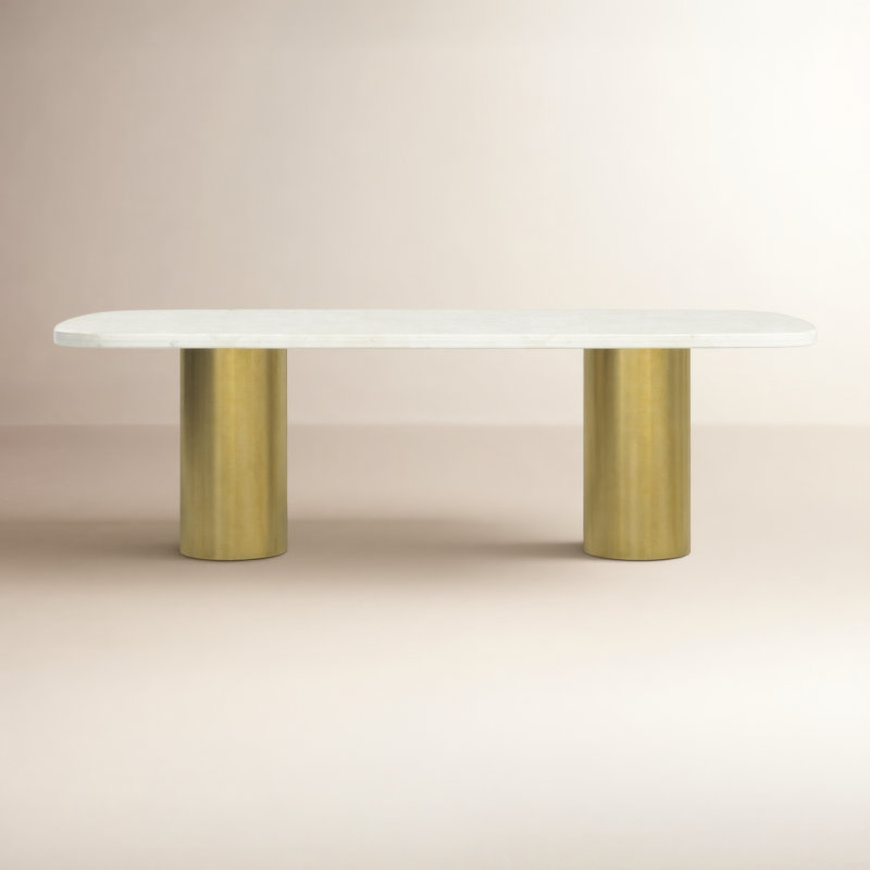 Charney Marble Top Metal Base Dining Table