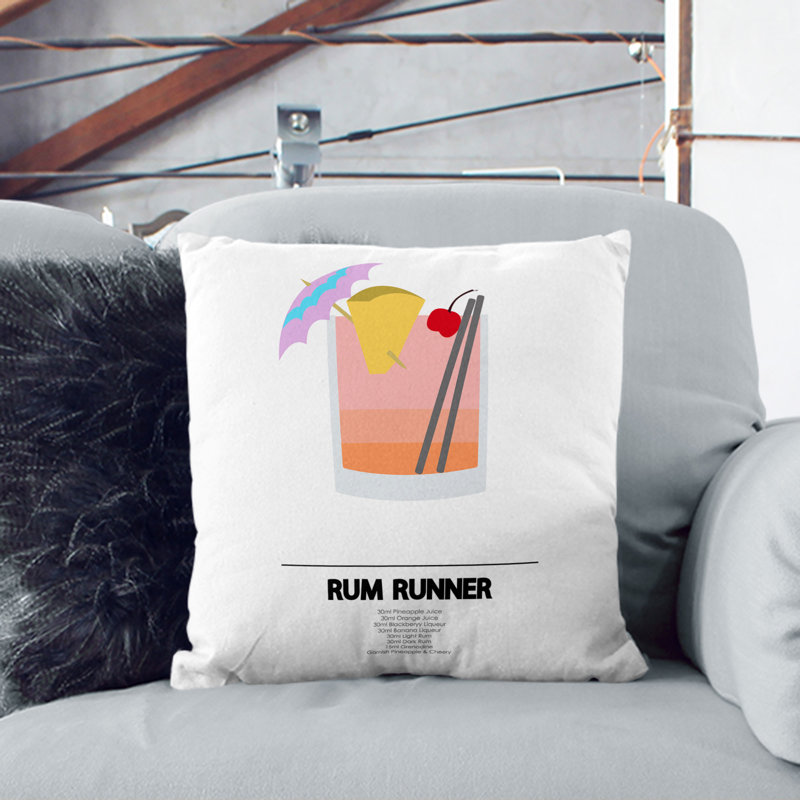 Rum Runner Square Throw Cushion, 40cm H x 40cm W x 15cm D
