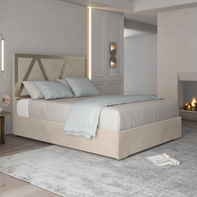 Anasophia Upholstered Bed, Super King (6'), Beige