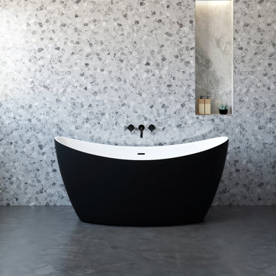 59.06'' x 29.53'' Freestanding Soaking Acrylic Bathtub