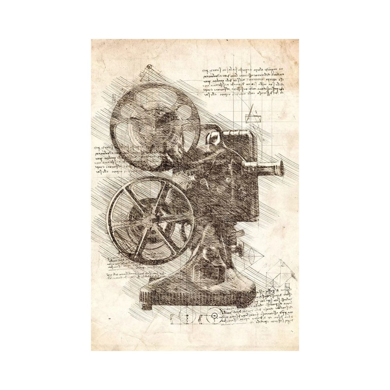 "Projecteur de film" par cornel vince, impression sur toile tendue, H 12 po x l 8 po x P 0,75 po