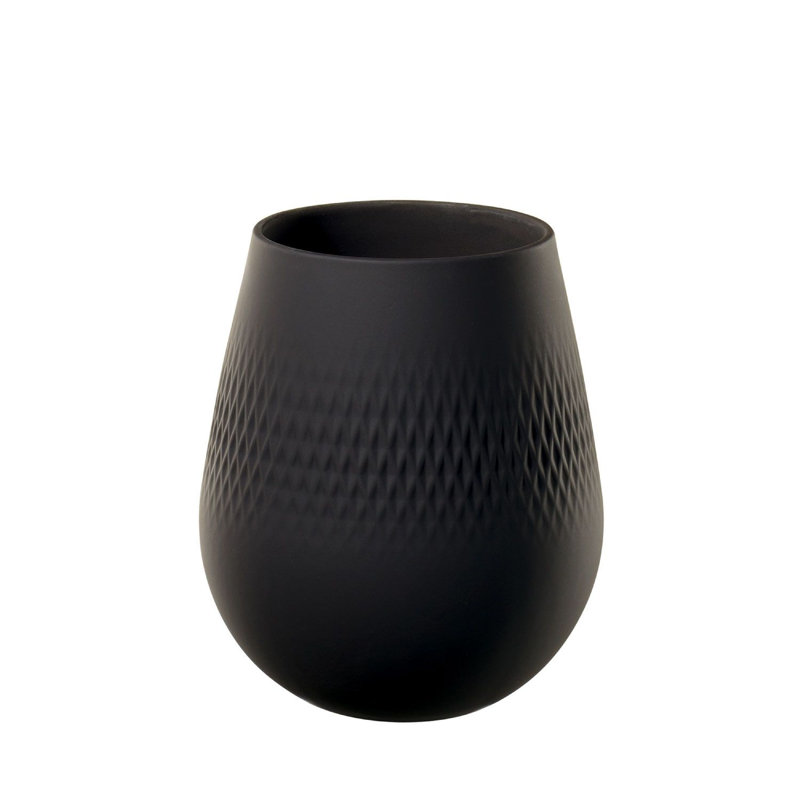 Grand vase Villeroy & Boch, Noir mat, H 5,5 po x l 5 po x P 5 po