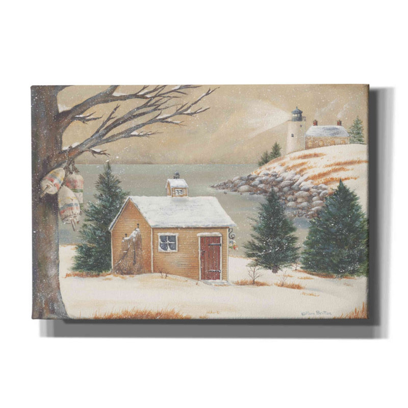 «Breakwater Bay Winter Light» par Pam Britton, reproduction d'art sur toile tendue, H 18 po x l 26 po x P 0,75 po