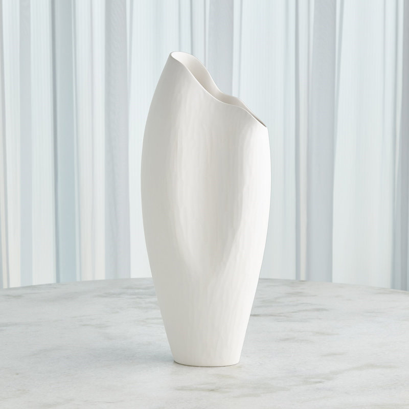 Heimdall Horn Handmade Ceramic Table Vase, 22" H x 9" W x 6" D