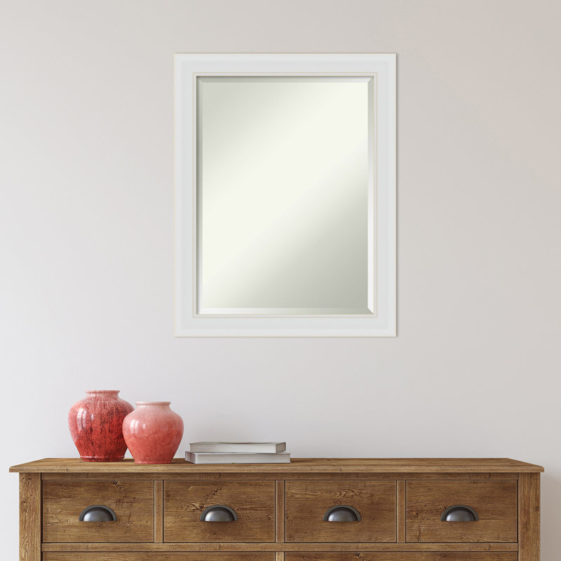 Miroir de salle de bain Kellison, Satin naturel / blanc, 27,88 po x 21,88 po