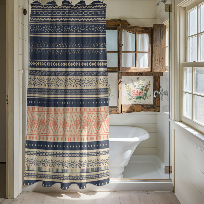 Boho Arrows - Rideau de douche Premium, H 74 po x l 71 po