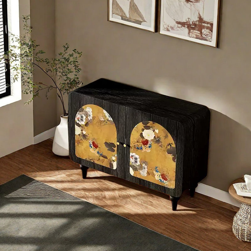 Multi-functional decorative accent cabinet,  Nut-Brown