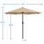 Parasol de marché 11 pi avec 32 lumières DEL 11 pi-1140890781