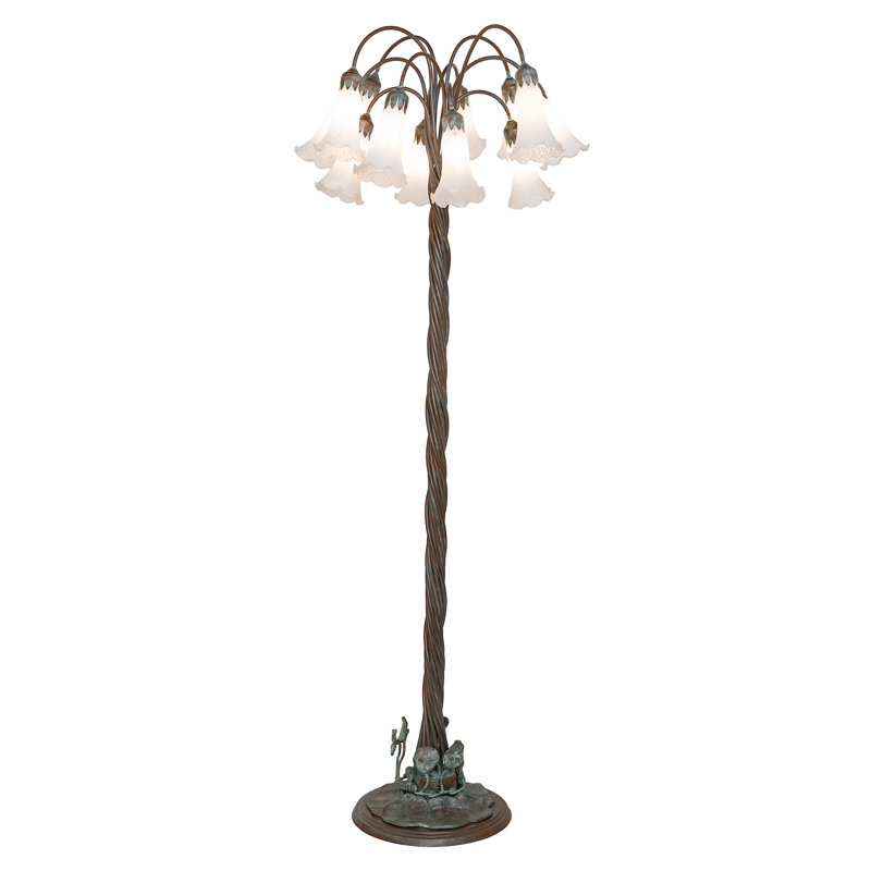 Tiffany Pond Lily Floor Lamp, White