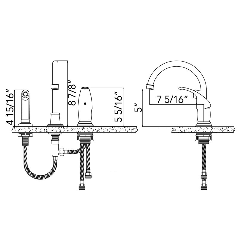 Banner Faucets Kitchen Faucet with Side Spray