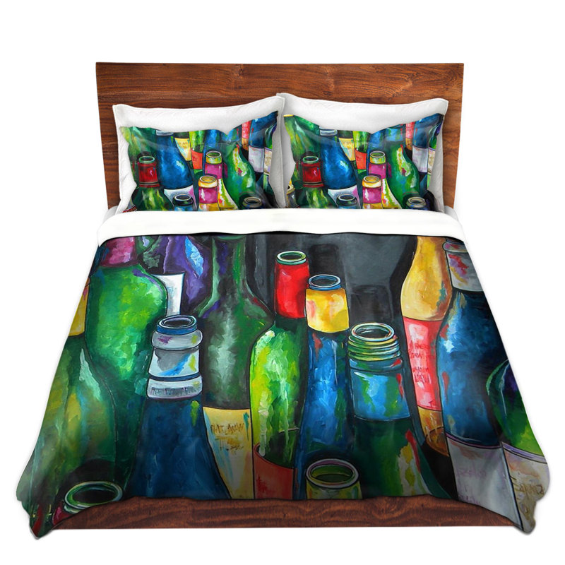 Ensemble de housse de couette wine collection, 1 housse + 2 taies très grand lit