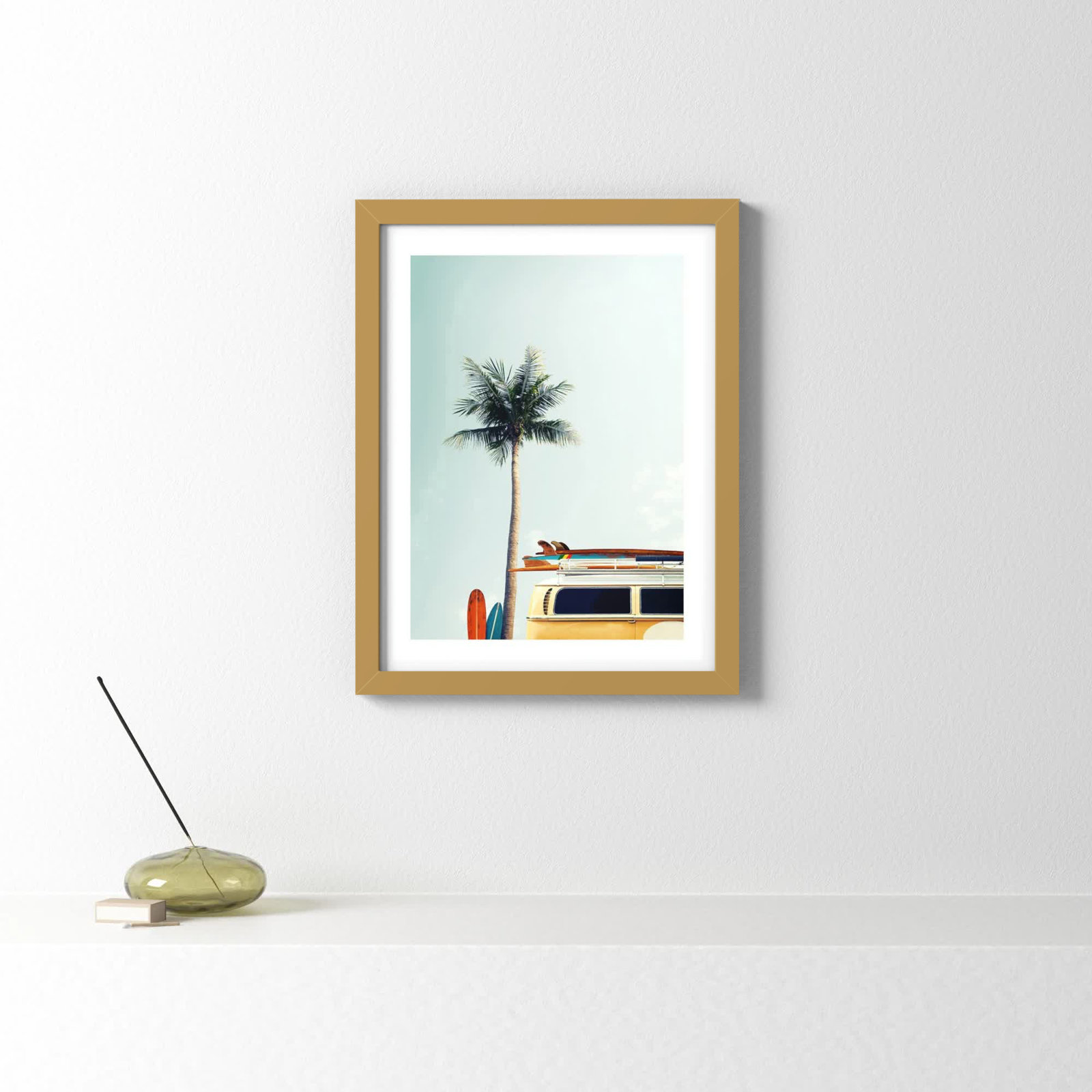 Raleigh "Surf Bus Yellow" Photo Print, Gold, 37.88" H x 29" W x 0.75" D