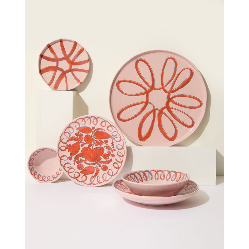 Amalfi Dessert Plate - Mustard - 9.1", Pink
