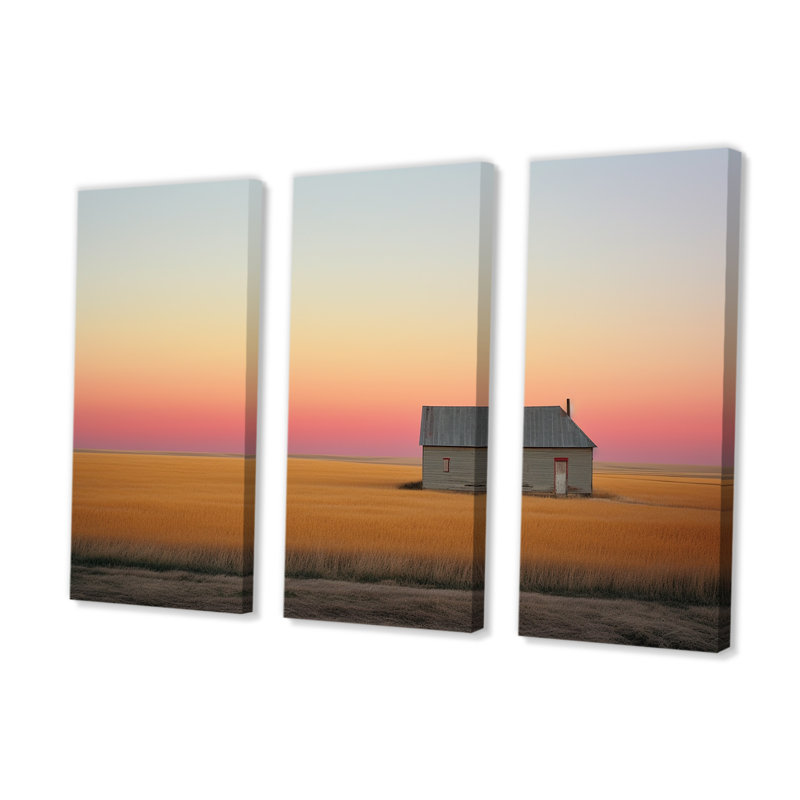 «Prairies Endless Horizons At Sunset», ensemble d'art sur toile Prairies, H 28 po x l 36 po x P 1 po