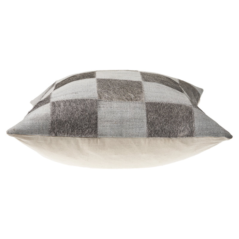 Thais Textured Wool Throw Pillow, Black/Gray, Pillow Cover Only - No Insert
