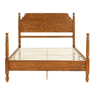 Cadre de lit Risch à fuseaux, cadre de lit Risch vintage en bois avec tête de lit, cadre de lit Risch traditionnel à fuseaux, cadre de lit Risch antique à plateforme, sommier non requis, montage facile