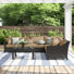 Ensemble de conversation modulaire en rotin de six articles avec housses de coussin Sunbrella
