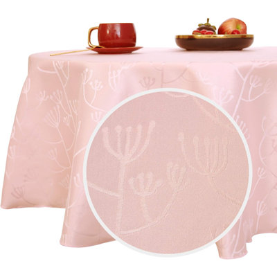 Circle Floral Polyester Tablecloth