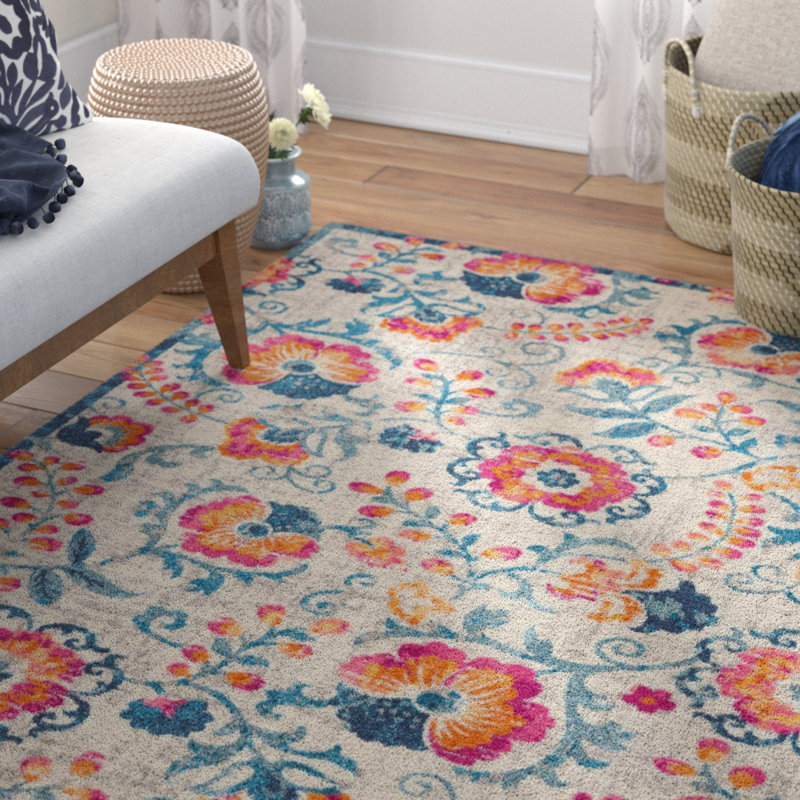 Verda Floral Indoor Rug, Rectangle 3'9" x 5'9"
