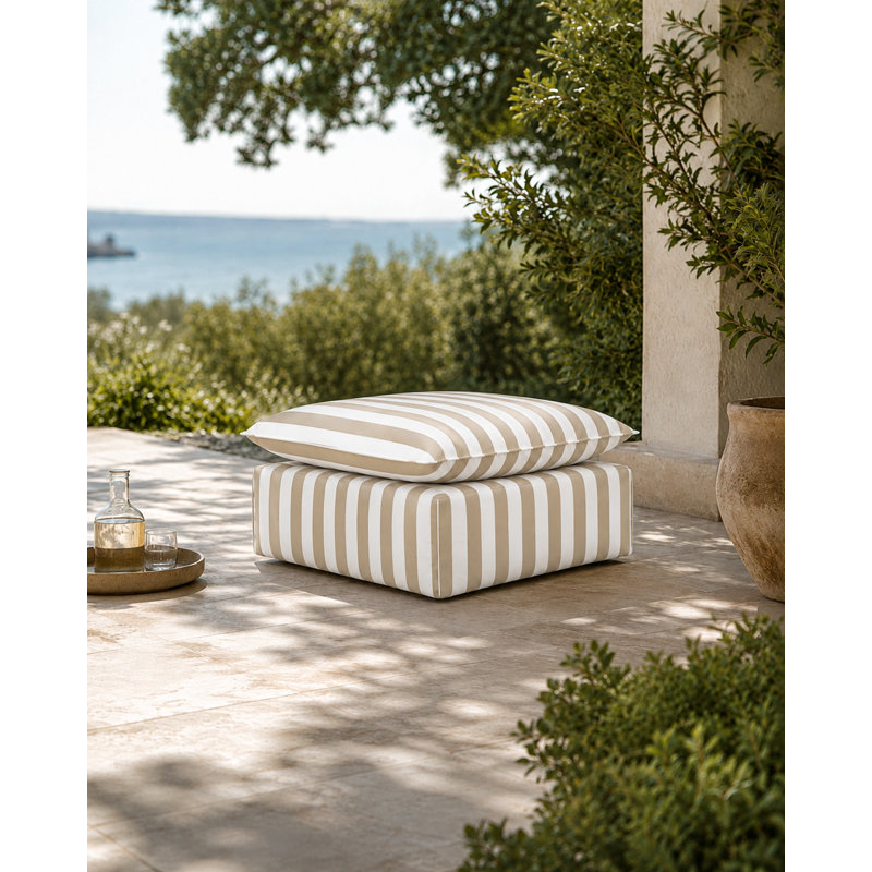 Stripe Outdoor Footstool