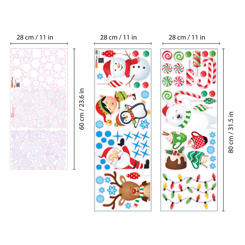 Snowy Winterland with Friends Christmas Window Decal