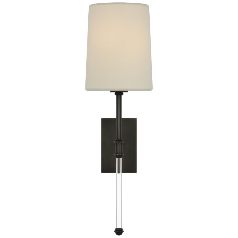 Suzanne Kasler Camille 16" Sconce with Linen Shade, Bronze